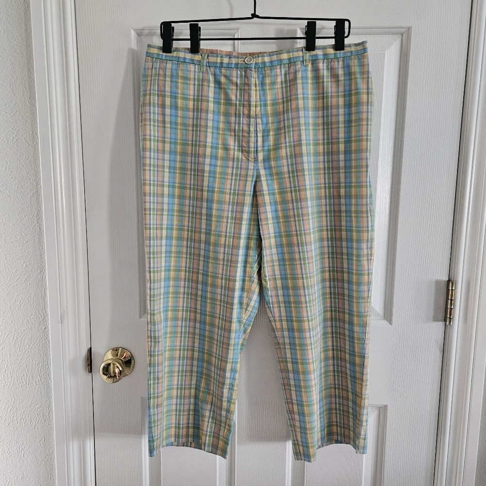 NWOT Vintage Lauren By Ralph Lauren Pastel Plaid Cropped Pants